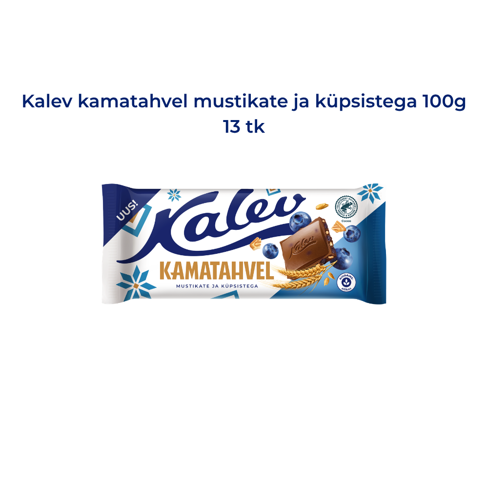 Pildil on Kalevi kamatahvel mustikate ja küpsistega - 13 tükki